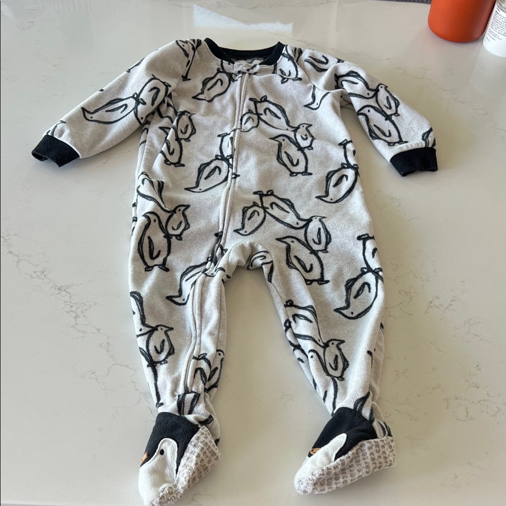 Penguin Print Carters fleece pajamas